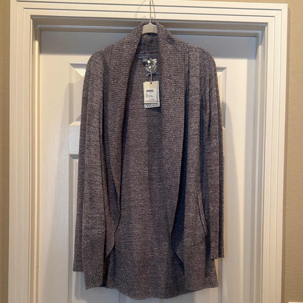 Barefoot Dreams Blue/Gray CozyChic Lite Cardigan Sweater NWT!